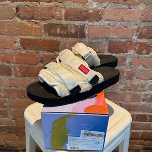 Suicoke x John Elliott MOTO-VS Sandals Cream Shearling Size 9 / 42 – With Box